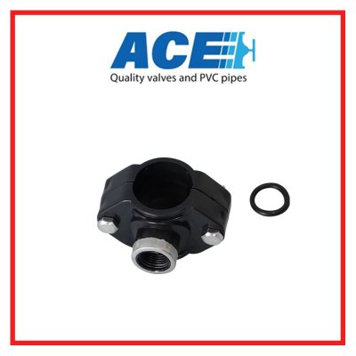 แคล้มรัดแยก Ø40*(1/2") มม. PP Compression Fitting Clamp Saddle Type A 40X1/2