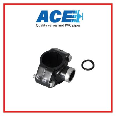 แคล้มรัดแยก Ø40*(1/2") มม. PP Compression Fitting Clamp Saddle Type A 40X1/2