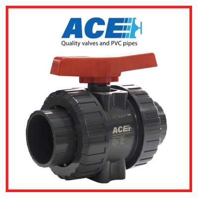 ACE บอลวาล์ว ยูเนี่ยน 4" PVC TRUE UNION BALL VALVE