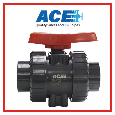 ACE บอลวาล์ว ยูเนี่ยน 4" PVC TRUE UNION BALL VALVE