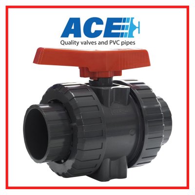 ACE บอลวาล์ว ยูเนี่ยน 4" PVC TRUE UNION BALL VALVE