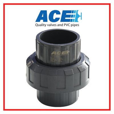 ACE PVC Socket Union ข้อต่อยูเนี่ยน 4" สวมท่อสีฟ้าทากาวทั้ง 2 ด้าน