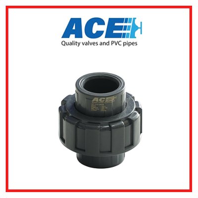 AACE PVC Socket Union ข้อต่อยูเนี่ยน 1" สวมท่อสีฟ้าทากาวทั้ง 2 ด้าน