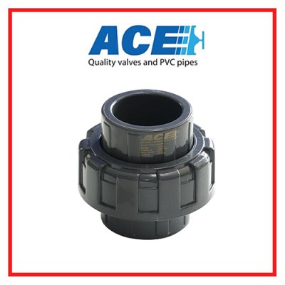 ACE PVC Socket Union ข้อต่อยูเนี่ยน 1.1/2" สวมท่อสีฟ้าทากาวทั้ง 2 ด้าน