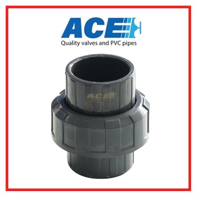 ACE PVC Socket Union ข้อต่อยูเนี่ยน 2.1/2" สวมท่อสีฟ้าทากาวทั้ง 2 ด้าน