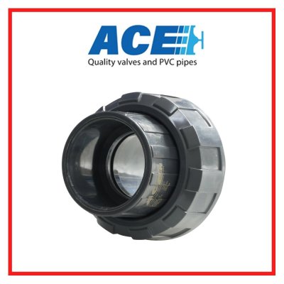 ACE PVC Socket Union ข้อต่อยูเนี่ยน 2.1/2" สวมท่อสีฟ้าทากาวทั้ง 2 ด้าน