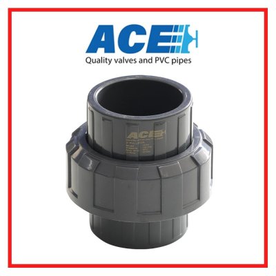 ACE PVC Socket Union ข้อต่อยูเนี่ยน 3" สวมท่อสีฟ้าทากาวทั้ง 2 ด้าน