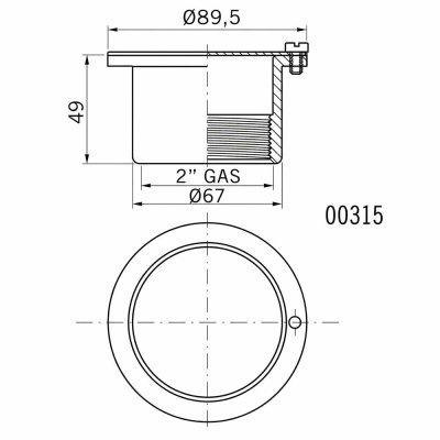 Nozzles S.S.304 Suction point, female thread 2" with lid ASTRALPOOL
