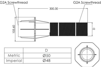 ท่อต่อเสียบท้องพื้น/ผนัง ตัดตามระยะที่ต้องการ พร้อมกันซึม, แบบเกลียวนอก ขนาด 2” Astralpool