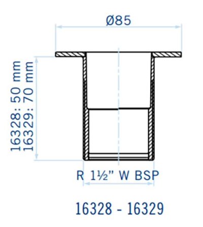 หัวดูดด้านข้าง AISI-316, เกลียวนอก 1.5" Astralpool