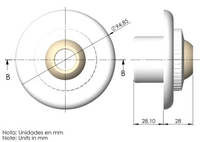 หัวจ่ายน้ำ รุ่นพลาสติก ABS หัวจ่ายออกแบบพิเศษ ปรับความเร็วน้ำได้, แบบสวมทากาว 1.5"
