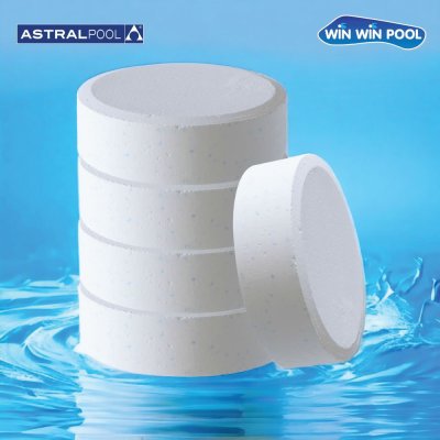 Multi-Action 25kgคลอรีนก้อน 90% 3 in1 Astral pool สเปน/ฆ่าเชื้อโรค ฆ่าเชื้อแบคทีเรีย/กำจัดตะไคร่/เร่งตกตะกอน