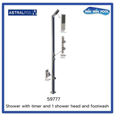 Shower with timer and 1 shower head and footwash