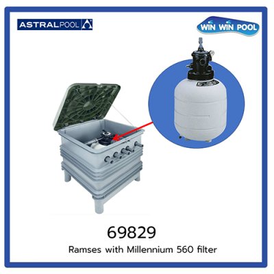 ชุดอุปกรณ์สระ complete set พร้อมห้องเครื่อง แบบฝังใต้ดิน Ramses with Millennium 560 filter pump 1 HP **Pre Oder 60-75 วัน