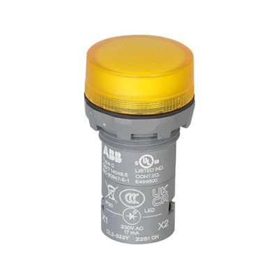 ABB Pilot Lamp,Yellow 220V 22mm ไฟหน้าตู้ ไฟแสดงสถานะ สีเหลือง