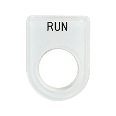 เนมเพลทอคิลิค RUN แบบห่วง 22MM(33X45)พื้นขาว