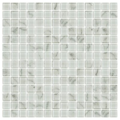 โมเสกแก้ว Cyprus White (20)  ขนาดเม็ด 20x20x4mm แผ่นละ 196 เม็ด บรรจุ 11 แผ่น/กล่อง