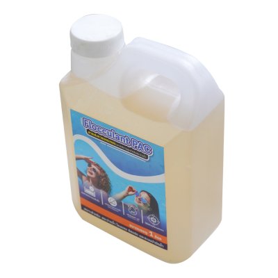 Flocculant PAC สารเร่งการตกตะกอนประสิทธิภาพสูง สำหรับสระว่ายน้ำ ขนาดบรรจุ  1 ลิตร