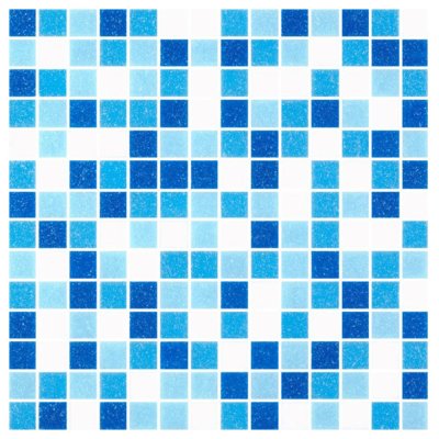 โมเสกแก้ว Koh Samui Light Blue(เกาะสมุย ไลท์ บลู) ขนาดเม็ด 20x20x4mm แผ่นละ 196 เม็ด บรรจุ 11 แผ่น/กล่อง