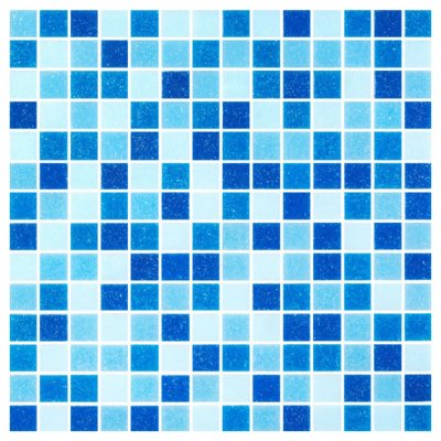 โมเสกแก้ว Koh Samui Blue (เกาะสมุย บลู) ขนาดเม็ด 20x20x4mm แผ่นละ 196 เม็ด บรรจุ 11 แผ่น/กล่อง