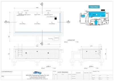 Construction Price for a 2.50×6.00×1.30 m Overflow Concrete Swimming Pool (Salt System)