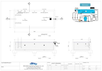 Construction Price for Skimmer System Swimming Pool Size 2.50 × 6.00 × 1.30 meters (Approx. 20 m³)  Winwinpool offers a complete construction package for a concrete swimming pool with a Skimmer system, including full equipment and professional installatio