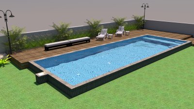 Construction of a 4×12×1.4 m Concrete Swimming Pool with Salt System (Skimmer System) ⭐ Special All-Inclusive Price: 1,390,000 THB ⭐