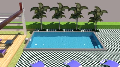 Construction of a 4×8×1.4 m concrete swimming pool (Skimmer, Salt System) including full structural works with I22 micro-piles, complete filtration and salt system installation, all equipment and labor — one complete package.