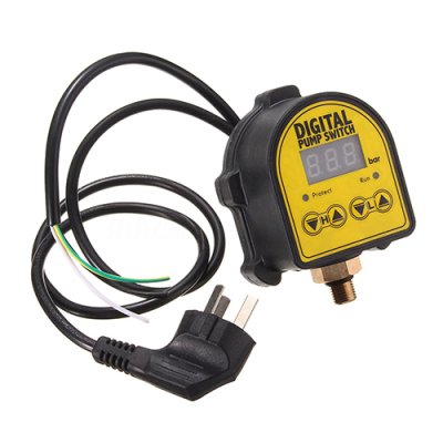 Digital Pressure Switch 0-10Bar ON/OFF Pump เพรชเชอร์สวิทช์ 220V สำหรับแจ้งเตือนถังกรองอุดตัน สำหรับปั๊มน้ำบ้านอัตโนมัติ Control Automatic Back wash sand filter