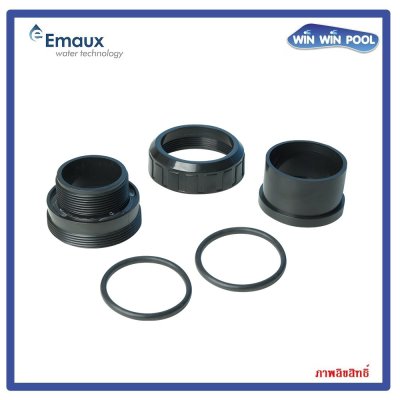 ยูเนี่ยน 2" Union set (3 pcs) c/w O-ring, Black Colour