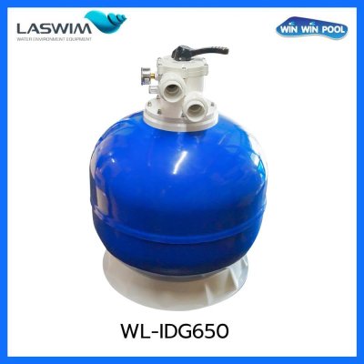 ถังกรองทราย WL-IDG650 ￠635mm/ 25"  Top mount filter (polyester laminated) with 1.5'' Multiport Valve, blue color