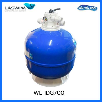 ถังกรองทราย WL-IDG700 ￠700mm/ 28"  Top mount filter (polyester laminated) with 1.5'' Multiport Valve, blue color