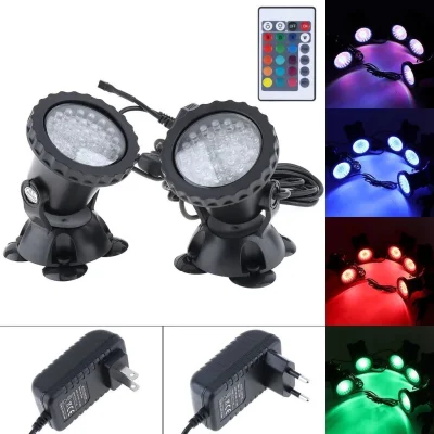 RGB Underwater LED Light 36 LEDs DC 12V IP68 Waterproof for Swimming Pool, Fountain, Pond & Aquarium
