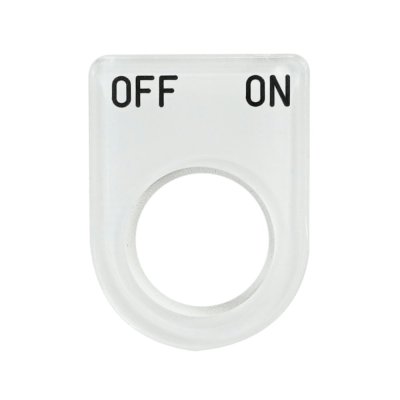 เนมเพลทอคิลิค OFF-ON แบบห่วง 22MM(33X45)พื้นขาว