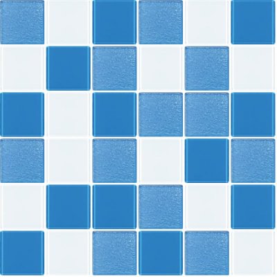 โมเสกแก้ว Bangsean Blue (บางแสน บลู) ขนาดเม็ด 48x48x4mm แผ่นละ 36 เม็ด บรรจุ 11 แผ่น/กล่อง