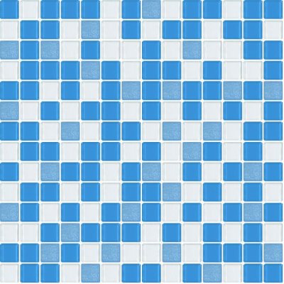 โมเสกแก้ว Bangsean Blue (บางแสน บลู) ขนาดเม็ด 20x20x4mm แผ่นละ 196 เม็ด บรรจุ 11 แผ่น/กล่อง