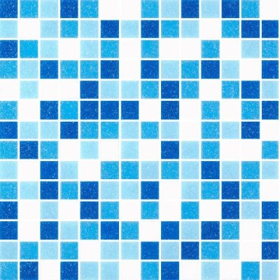 โมเสกแก้ว Koh Samui Light Blue(เกาะสมุย ไลท์ บลู) ขนาดเม็ด 20x20x4mm แผ่นละ 196 เม็ด บรรจุ 11 แผ่น/กล่อง