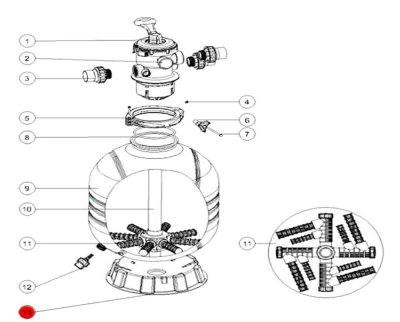 ฐานรองถังกรอง Emaux MFV 16-21 Filter Base