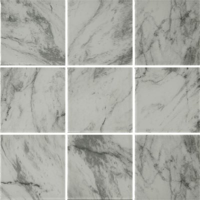 โมเสกแก้ว CYPRUS GREY (ไซปรัส เกรย์) ขนาดเม็ด 98x98x4mm แผ่นละ 9 เม็ด บรรจุ 11 แผ่น/กล่อง