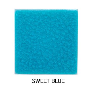 กระเบื้องดินเผา สี Sweet Blue ขนาด 4"x4" 1 ตารางเมตร/90แผ่น/กล่อง Grade B