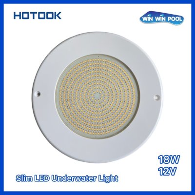 โคมไฟ Slim LED 18W ,AC/DC12V ฺCool Warm White (3000) Plastic Nicheless Slim LED Pool Light Series