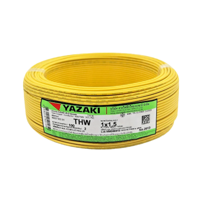 YAZAKI Cable VSF 1Cx1.0 qmm.(Yellow)
