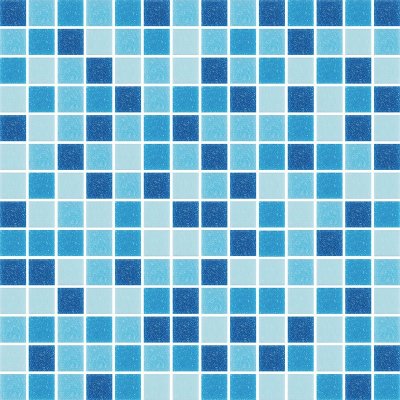 โมเสกแก้ว Koh Surin Oriental Blue (เกาะสุรินทร์ โอเรียนทอล บลู) ขนาดเม็ด 20x20x4mm แผ่นละ 196 เม็ด บรรจุ 11 แผ่น/กล่อง