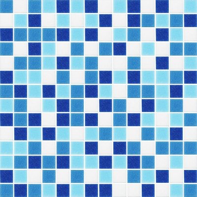 โมเสกแก้ว Koh Surin Blue Sky (เกาะสุรินทร์ บลู สกาย) ขนาดเม็ด 20x20x4mm แผ่นละ 196 เม็ด บรรจุ 11 แผ่น/กล่อง