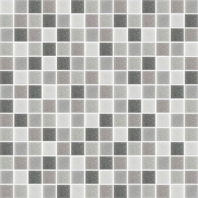 โมเสกแก้ว Koh Surin Grey (เกาะสุรินทร์ เกรย์) ขนาดเม็ด 20x20x4mm แผ่นละ 196 เม็ด บรรจุ 11 แผ่น/กล่อง