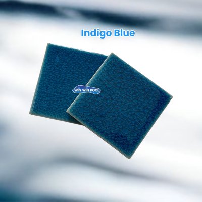กระเบื้องดินเผา สีIndigo Blue ขนาด 4"x4" 1 ตารางเมตร/90แผ่น/กล่อง Grade A