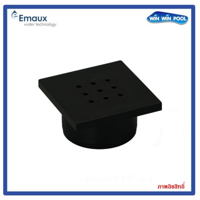 หัวปิดท่อลม PSF-15-B  Square Floor Bubble 9 holes  connection 1" สีดำ