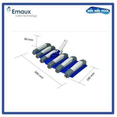 CE324 หัวดูดตะกอนดีลักซ์ด้ามจับพลาสติกแบบยืดหยุ่นขนาด 19 นิ้ว 12 ล้อ  Emaux
