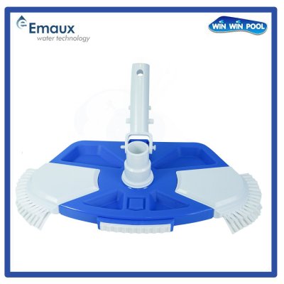 CE322 หัวดูดตะกอนดีดีลักซ์รูปพัดพร้อมด้วยด้าม มาตรฐานและขนแปรง PP ขนาด 340 x 190 x 100 มม. Emaux