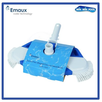 CE322 หัวดูดตะกอนดีดีลักซ์รูปพัดพร้อมด้วยด้าม มาตรฐานและขนแปรง PP ขนาด 340 x 190 x 100 มม. Emaux